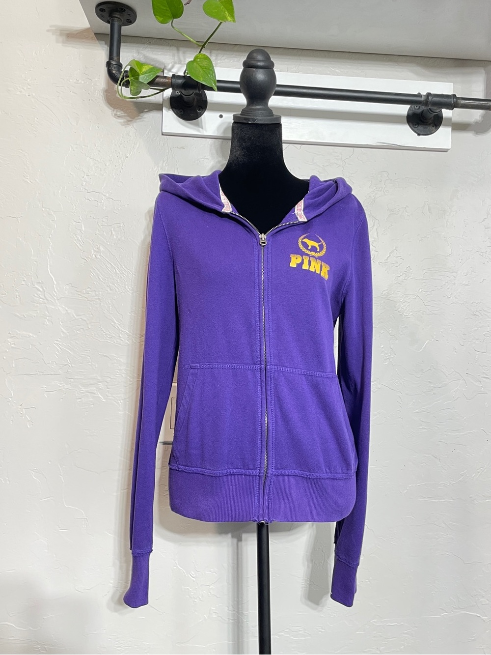 Y2K PINK Victoria's Secret Hoodie, Size Large, Full Zip, MN Vikings Purple